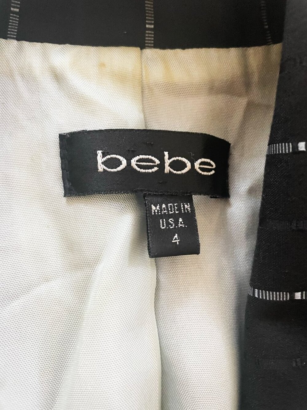 VTG Bebe Black Pinstripe 2-Piece Pant Suit Set - Jacket 4 / Pants 2 - Y2K Office - Picture 2 of 15